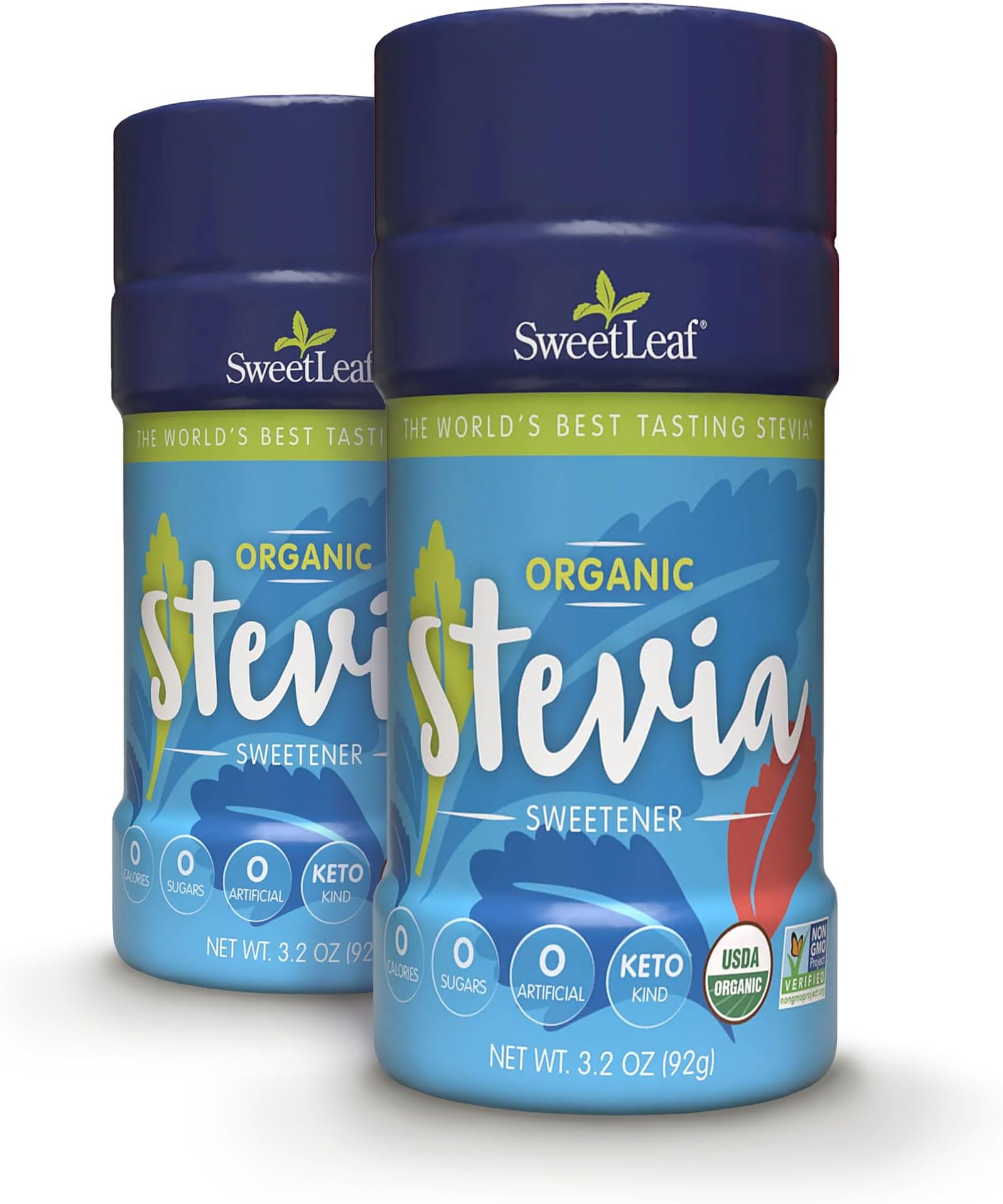Organic Stevia Sweetner Shaker Zero Calorie Gram 3.2 Ounce (Pack of 2) Multi