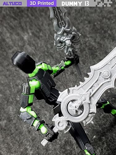 Miniatura 3 de Juego de figuras de acción T13, figuras de acción Titan 13 con múltiples accesorios, relleno de calcetín de Navidad para niños (negro y verde)