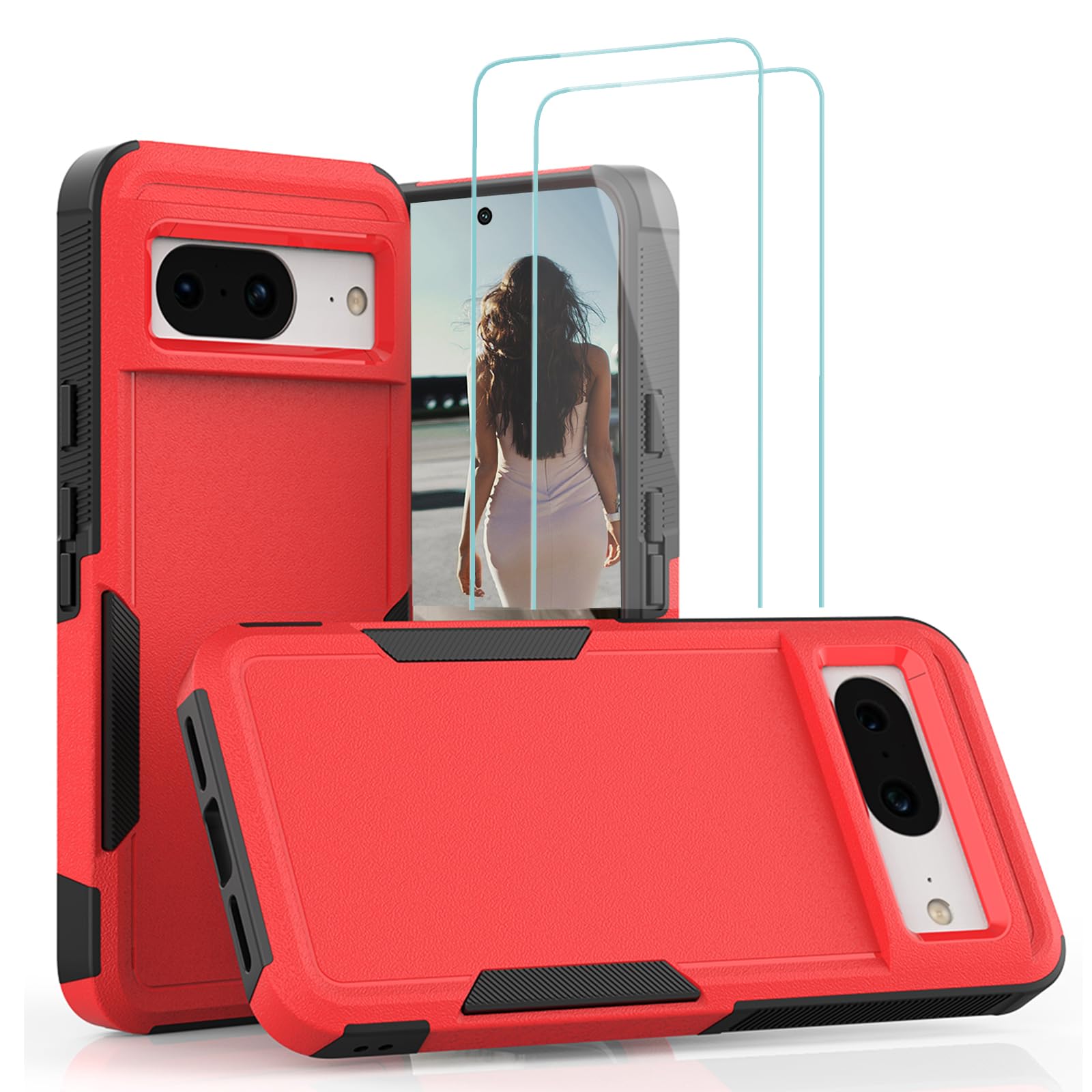 Jeylly for Google Pixel 8 Case with 2PCS HD Screen Protector