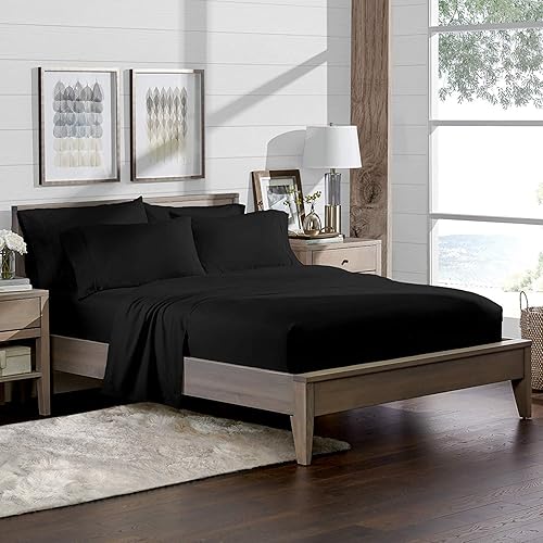 Miniatura 9 de Juego de sábanas de 800 hilos, 4 piezas, color rojo, 100 % algodón, tamaño Queen, juego de sábanas cortas para camas, algodón de fibra larga, tejido