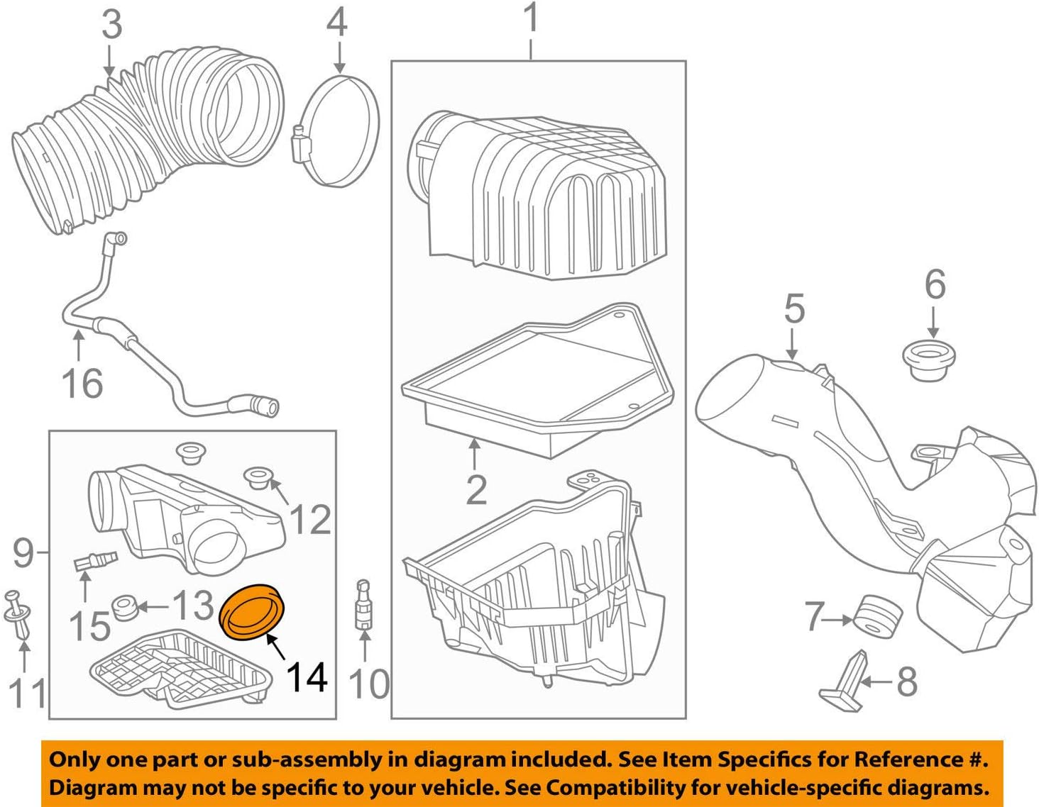 Mopar 68306301AA SEAL AIR CLEANER