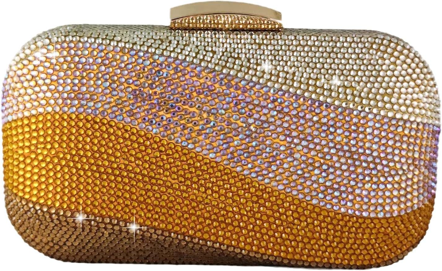 Boutique De FGGSea Wave Luxury Crystal Clutch Evening Bags for Women Colorful Rhinestone Wedding Handbags and Purses