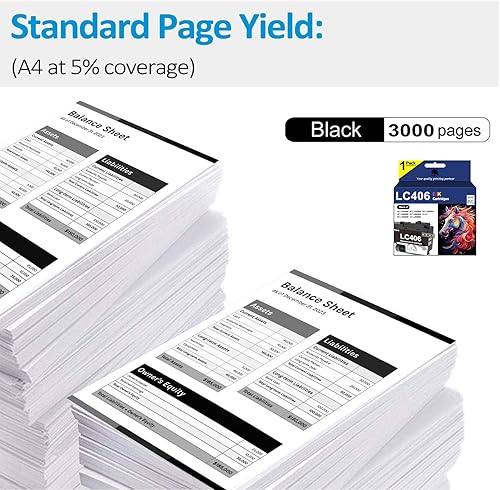 Miniatura 3 de LC406BK - Cartuchos de tinta para impresora Brother, compatible con LC406, cartucho de tinta negra de repuesto para Brother MFC-J4335DW MFC-J4345DW