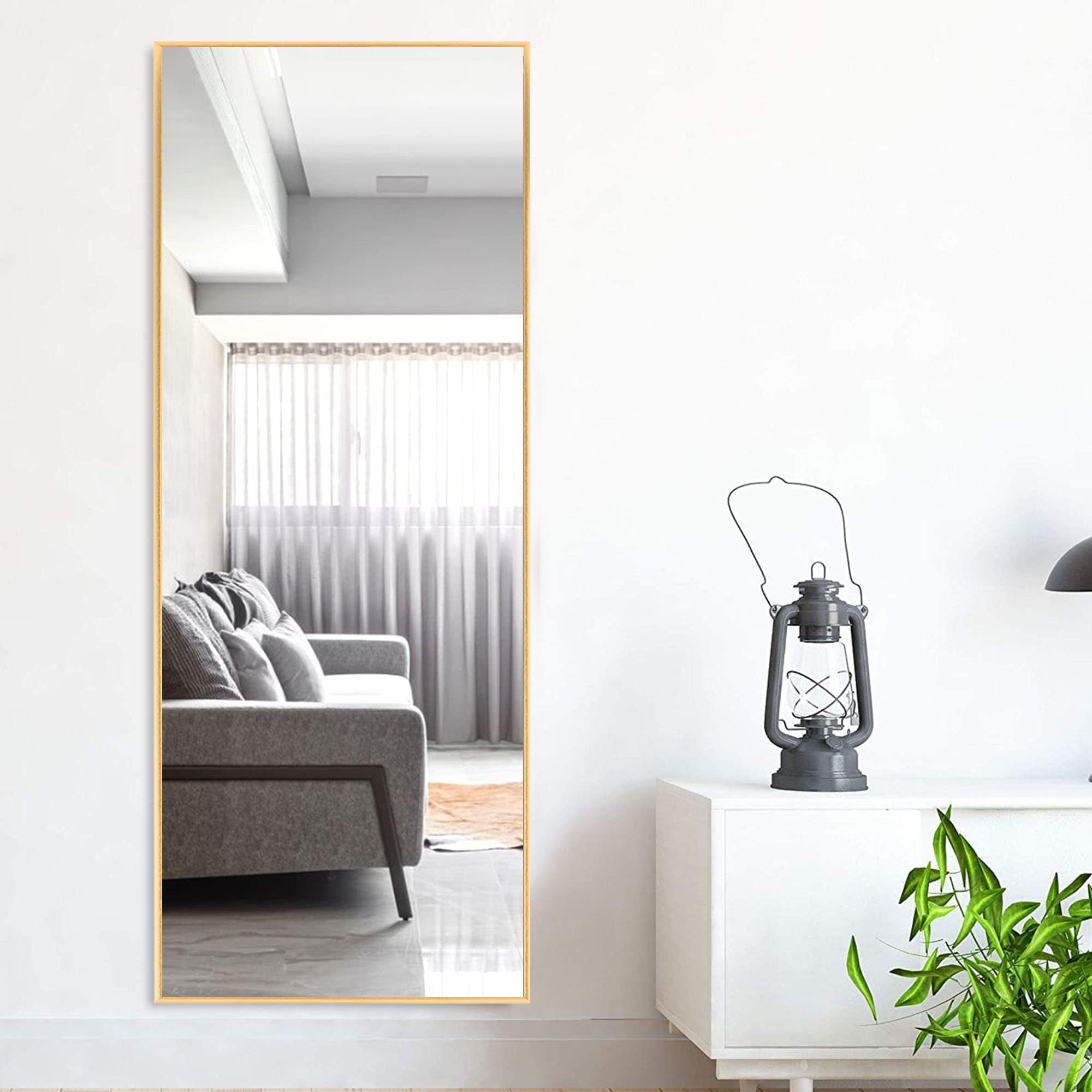 Amazon.com: GlasFlength Full Length Floor Mirror with Stand 47“x16 ...