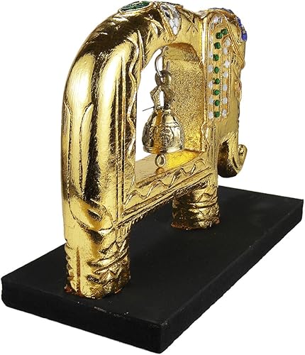 Miniatura 4 de AeraVida Elephant King Thai Rain Tree - Estatua decorativa de madera y latón (tono dorado)  Artesanía de comercio justo por artesanos tailandeses