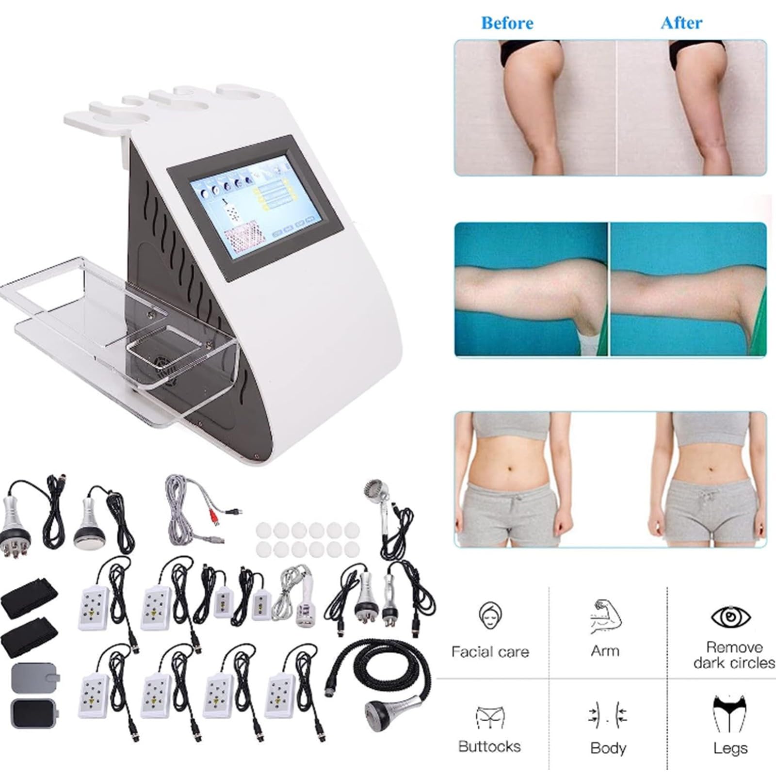 Máquina De Cavitación 9 En 1 para el Cuidado de la Piel, Máquina De Belleza Cuerpo 40K, Dispositivo de Radiofrecuencia para Esculpir el Cuerpo, Máquina de Belleza Multifuncional.