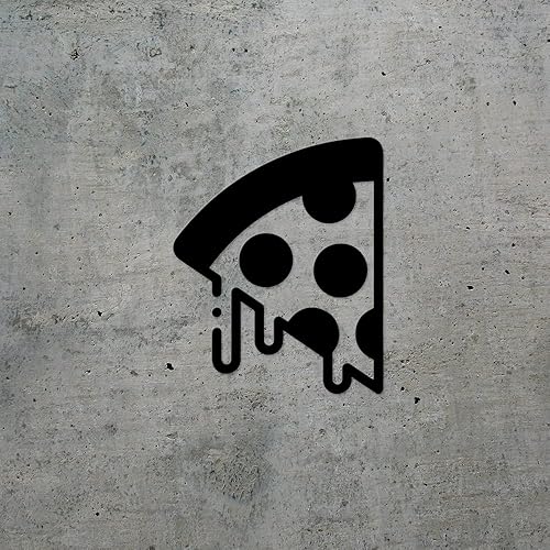 Miniatura 2 de ANGDEST CLUB Calcomanías de pizza para rebanada de pizza 2 (negro) calcomanías de vinilo impermeables de alta calidad para laptop accesorio de