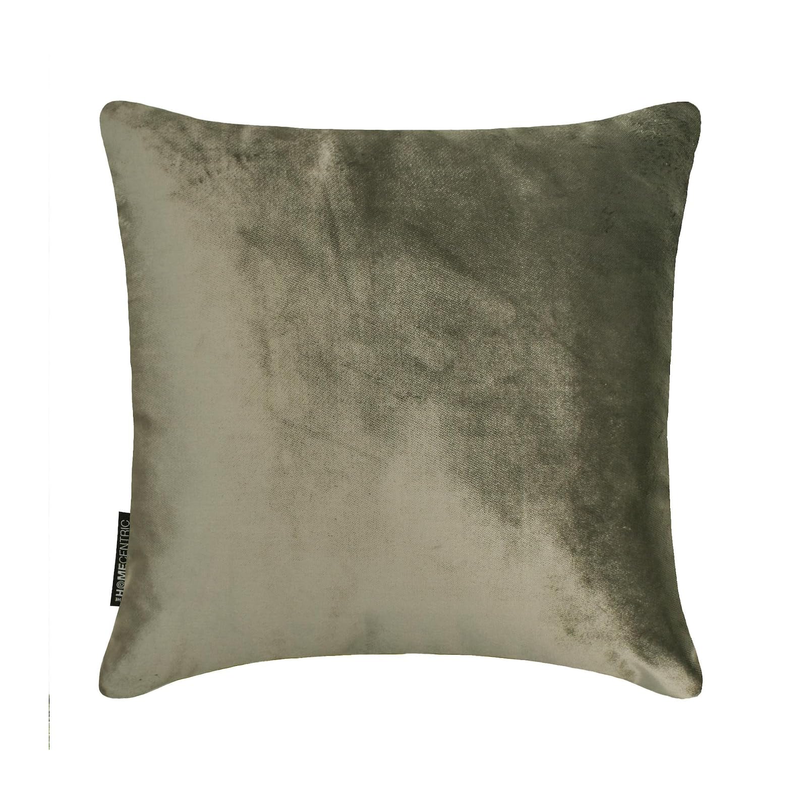 The HomeCentric Taupe Decorative Throw Cushion Cover 45x45 cm | Modern Velvet Cushion Cover Solid | Double Side Leather Puller Pillowcases for Couch/Sofa & Bed, Modern Home Décor - Velvet Taupe Jules — image 1