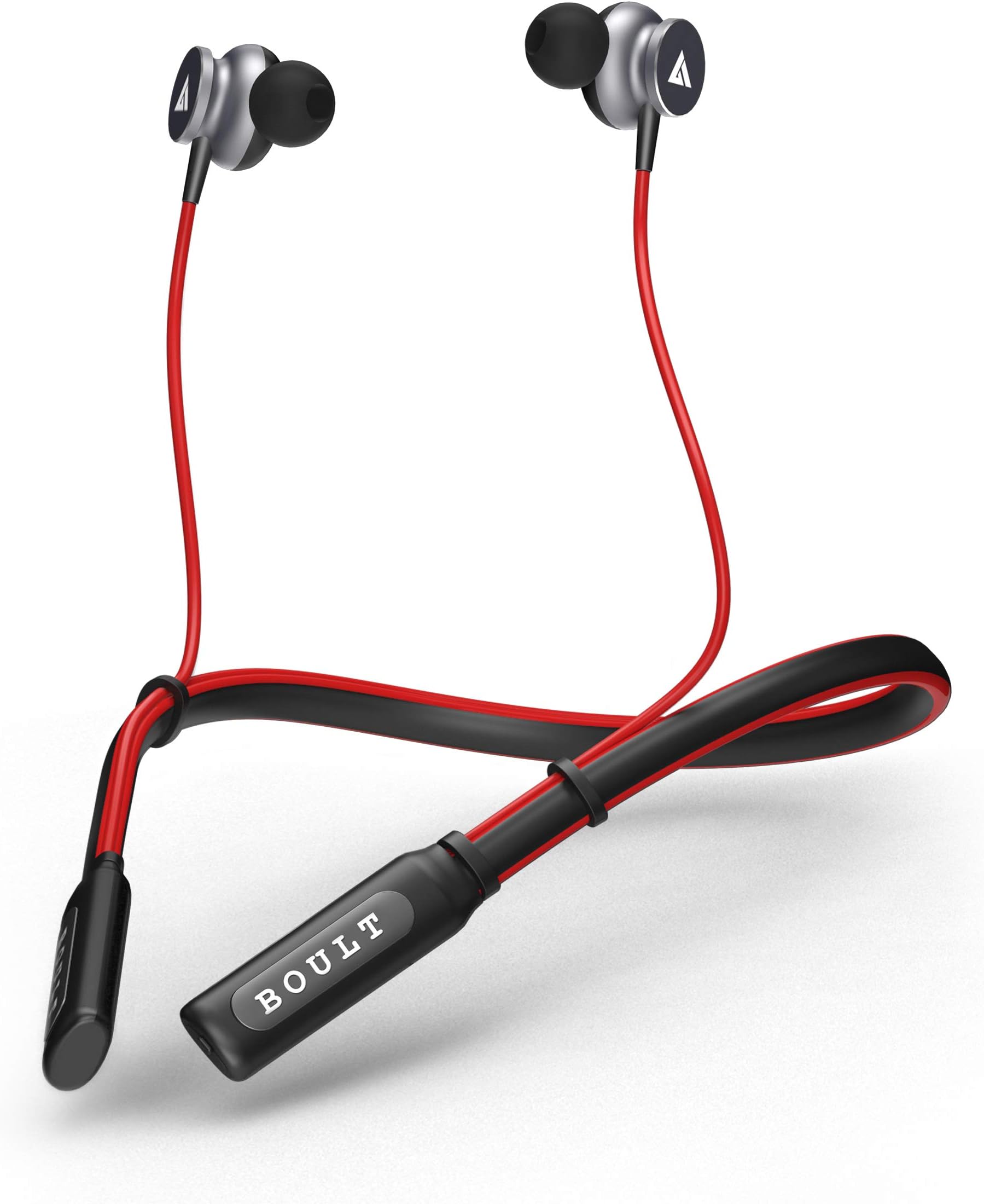 Boult Audio Probass Curve with 12H Playtime, 24H Standby, Inline Controls, Lightning Fast Charging, BoomX™ Tech Bass, Magnetic Drivers, IPX5 Water Resistance Bluetooth Neckband with Mic (Red)