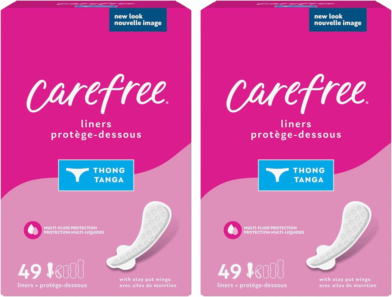 Carefree Thong Pantiliners-Unscented- 49 Count (Pack of 3)