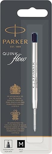 Miniatura 40 de Parker QUINKflow - Recambios de bolígrafo de punta media, tinta negra, paquete de 6 unidades, compatible con bolígrafos Parker Jotter Negro -,Azul