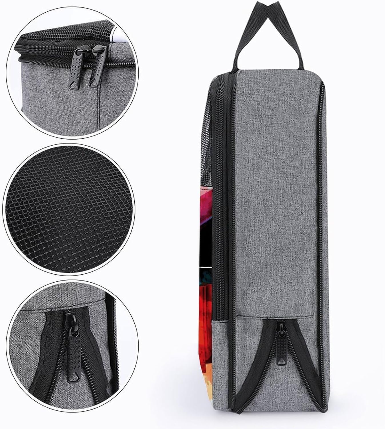 Colorful Piano Keyboard Music Shoe Bag for Travel Water-Resistant Shoe Pouch for Gym Portable Sneaker Bag with Zipper Travel Luggage Shoes Organizer Soccer Cleats Bag for Gym, Luggage image 5