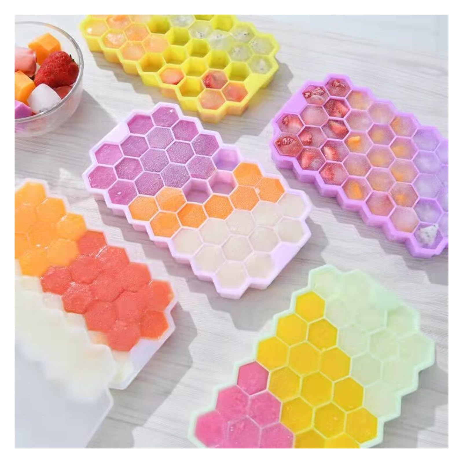 Vassoio per cubetti di Ghiaccio Food Grade 37 Scomparto Fabbricatore di Ghiaccio in Silicone Vassoio per Ghiaccio Fabbricatore di Ghiaccio Accessori per Cocktail da Cucina Fabbricatore di Ghiaccio (C