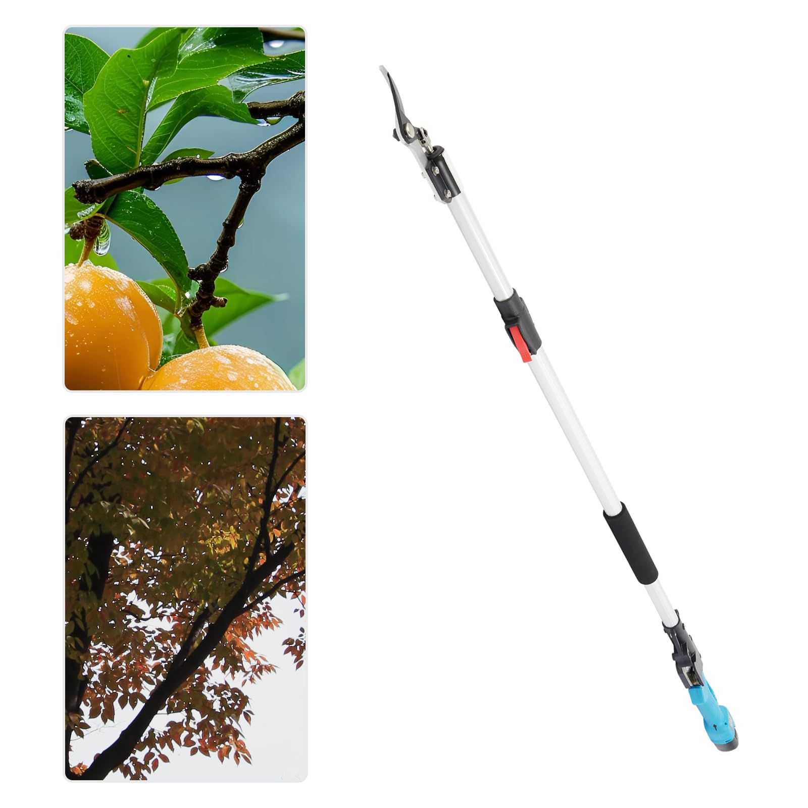 Cortasetos eléctrico profesional eléctrico telescópico motor sin escobillas, cortasetos inalámbrico, IP20, para jardines, granjas
