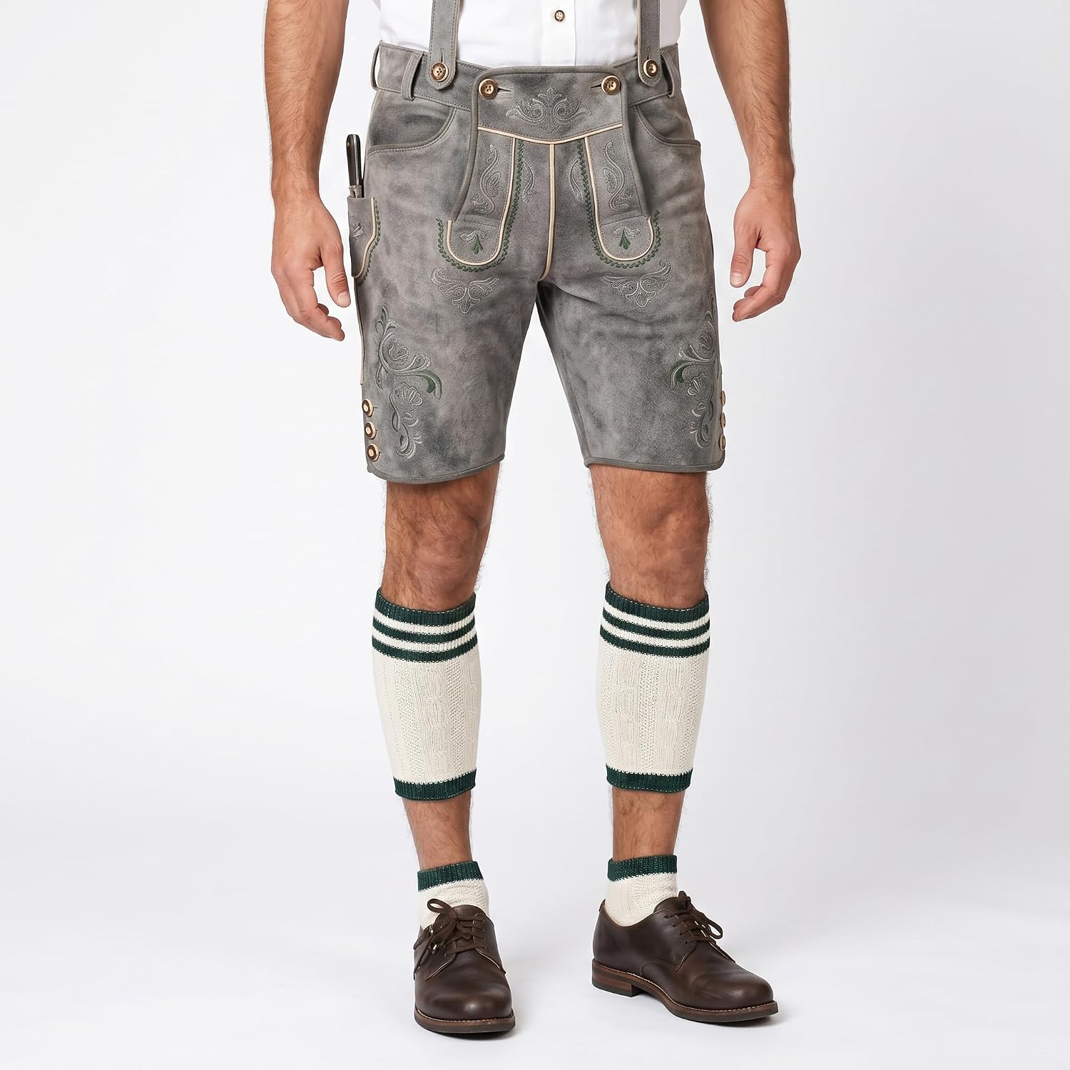 Traditional Oktoberfest Lederhosen Socks Men for German Festival's Men's Bavarian Loferl Socks Set of 2 Pieces