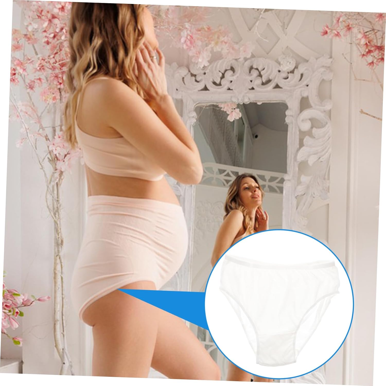 4PCS Disposable Maternity Panties Breathable Cotton Underwear Postpartum Briefs for Pregnant Women for Hospital Use Comfortable and Portable White
