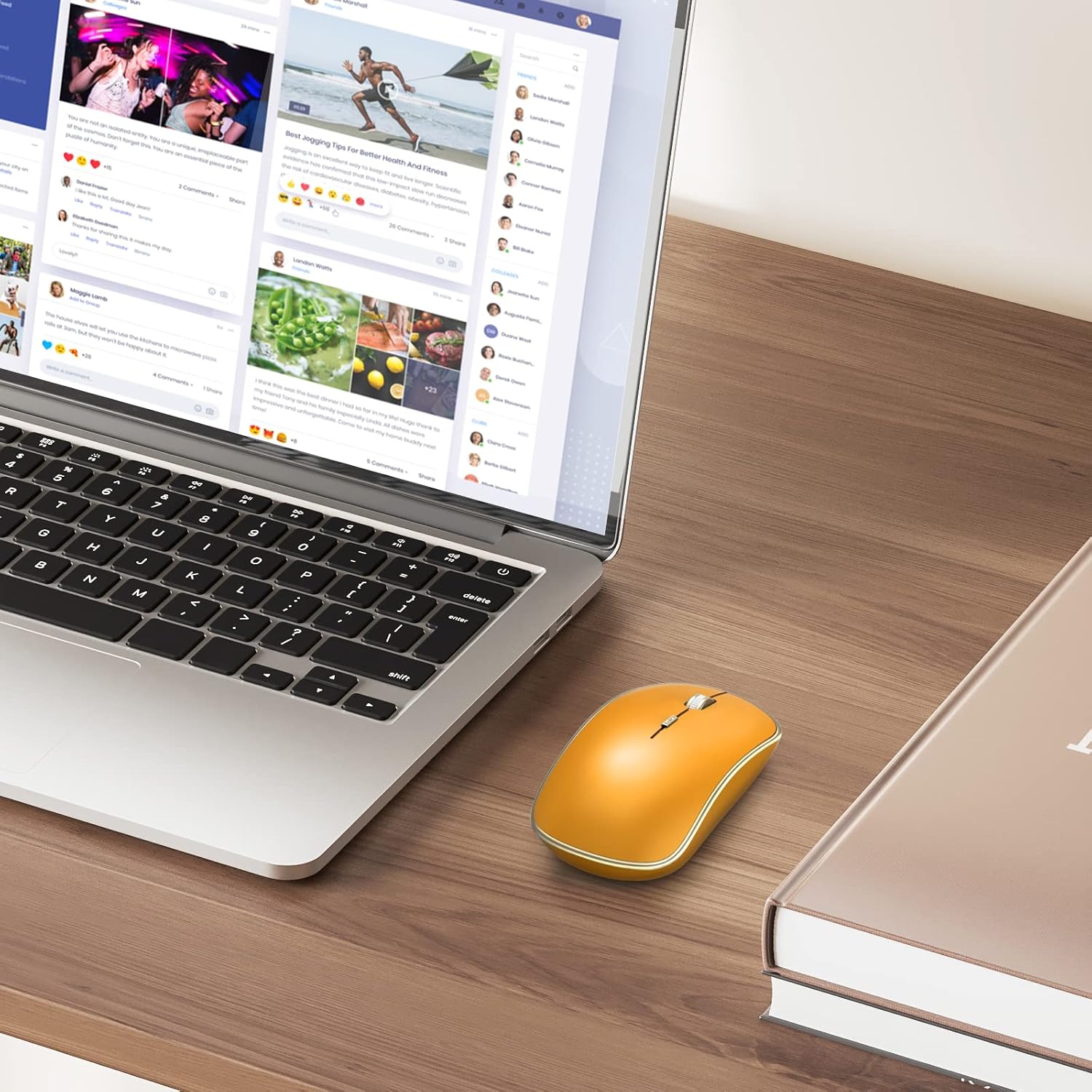 JOYACCESS J 2.4G Wireless Mouse, Soft Click, Silent Travel, 3200 DPI, 5 Adjustment Levels, for Laptop, Mac, PC, Notebook - Orange image 5