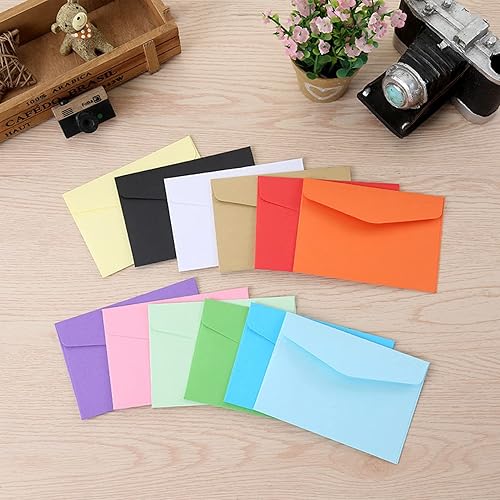 Vista 4 de VANRA Mini sobres, paquete de 170 colores surtidos para tarjetas de regalo, tarjetas de visita (4.5 x 3.2 pulgadas)