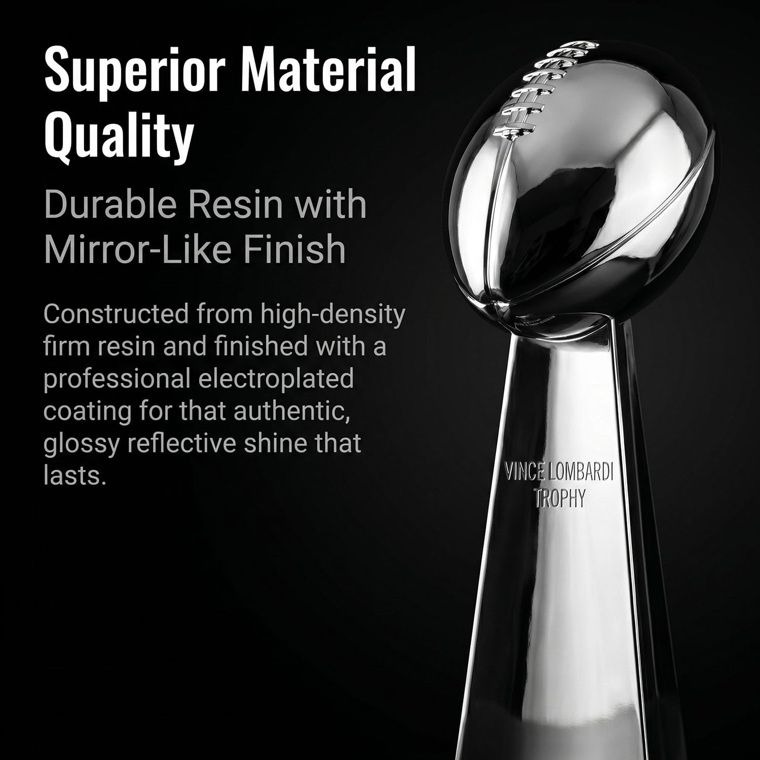 Fantasy Football Trophy Replica, Rugby Award Cup aus Resin, Sport Sammlerstück Souvenir für Büro Desktop Deko, Football Fan Geschenk für Liga Gewinner, Club Champion, Silber