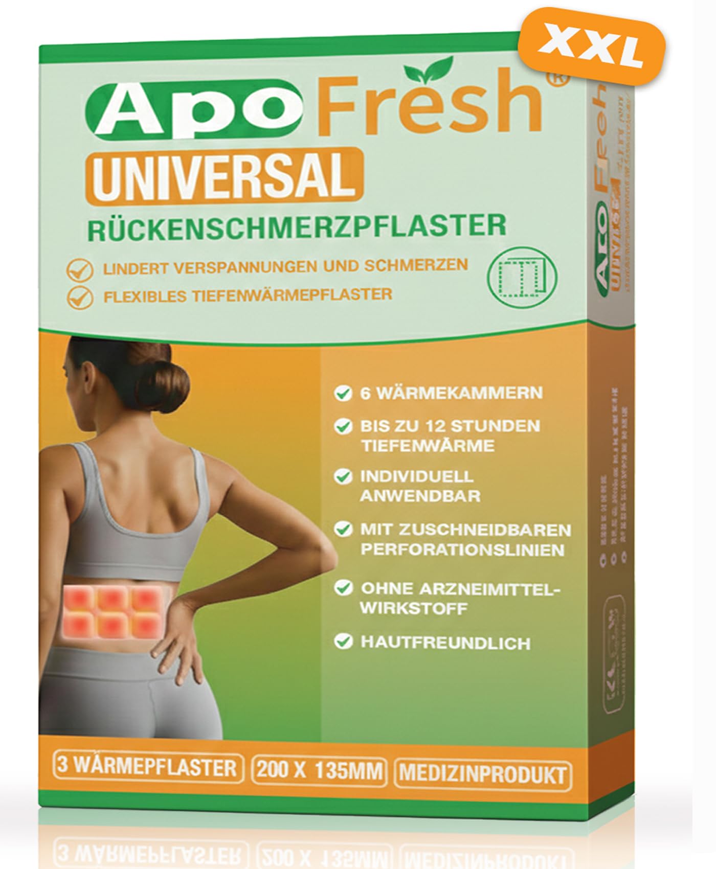 Universal Wärmepflaster – 3er XXL-Pack – 12h Tiefenwärme gegen Rückenschmerzen & Verspannungen – Medizinprodukt, Rückenpflaster Schmerzen selbstklebend für Rücken, Nacken, Schulter & Hüfte