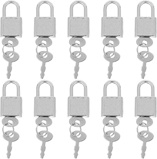 10 Sets Mini Lock with Key, Tiny Vintage Metal Padlock
