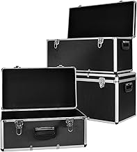 trucky Aluminium 3er Set Schwarz Boxen Alukiste 3x Alu Box Koffer Kiste Transportbox Werkzeugkiste Werkzeugkoffer