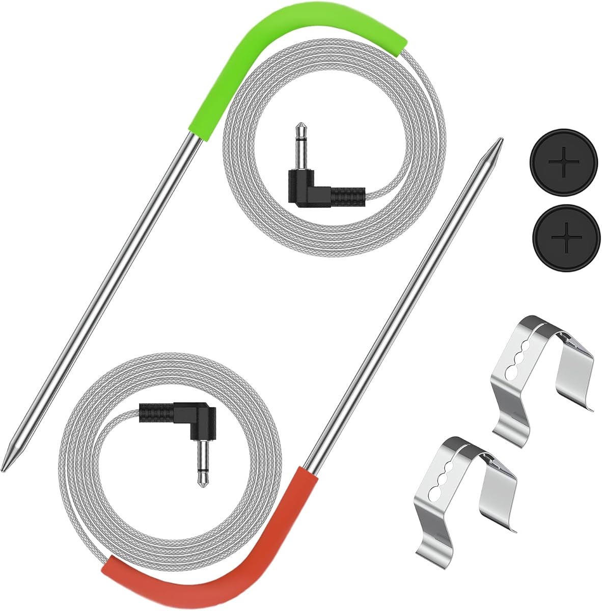 Replacement Meat Probe for Pit boss Pellet Grill and Pellet Smoker, 3.5mm Plug 2 Pack Meat Probes with Grills Clip Accessories (Upgraded Version)