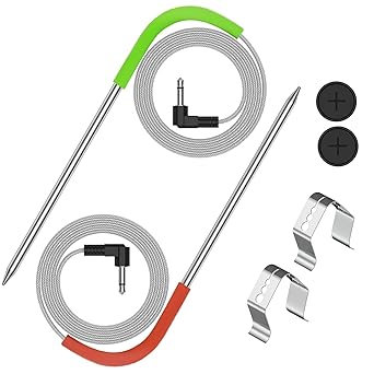 2 Pack Replacement for Masterbuilt Meat Probe Compatible Masterbuilt 560/800/1050 XL Gravity Series, Digital Charcoal Grill + Smoker, with Clips Accessories