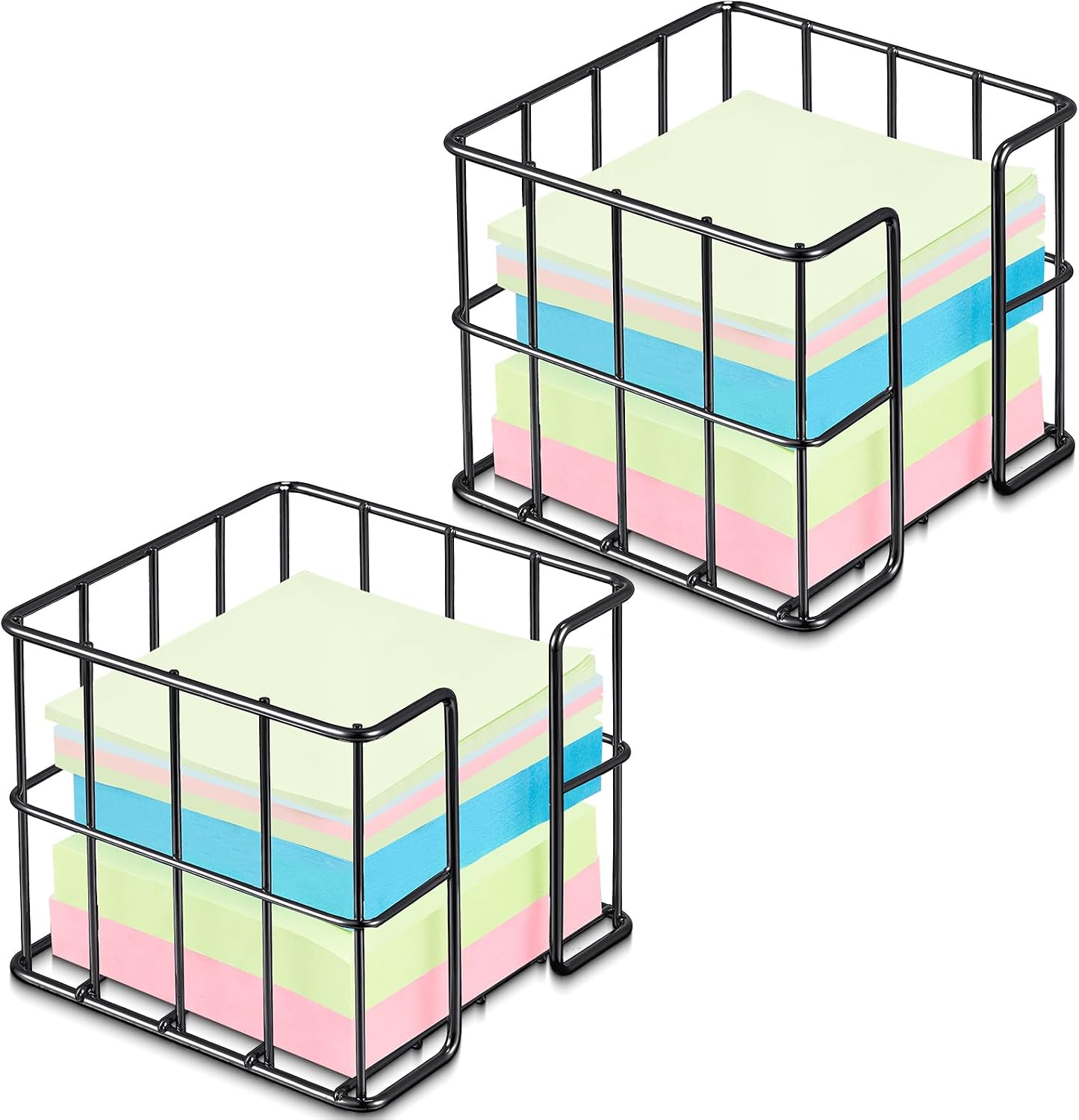 Harloon 2 Pcs Metal Sticky Note Holder for School, 3.8×3.8 In, Rose Gold