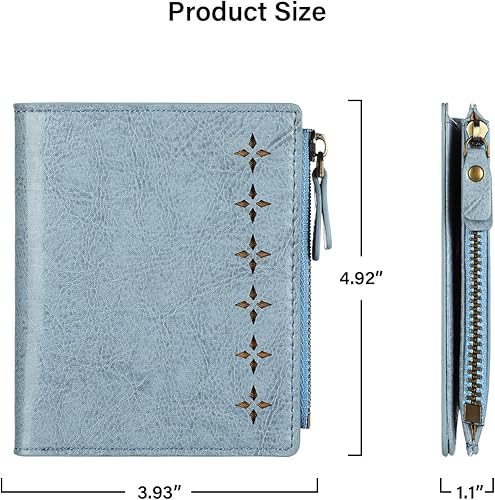 Miniatura 5 de Lavemi Carteras ultrafinas de cuero compacto para mujeres y niñas, con bloqueo RFID, tarjetero para tarjetas de crédito para mujeres