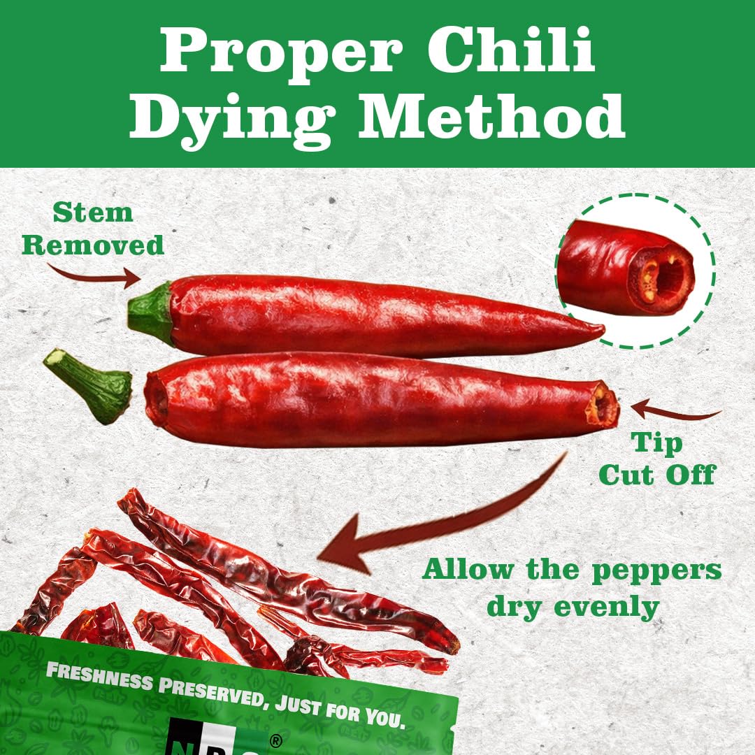 NPG Dried Whole Er Jing Tiao Sichuan Chili Peppers 16 OZ (1 LB), Premium Sichuan Er Jing Tiao, 二荆条 Dried Red Chilies, Perfect for Chili Oil, Paste, Sauces, Used in Traditional Chinese Spicy Dishes