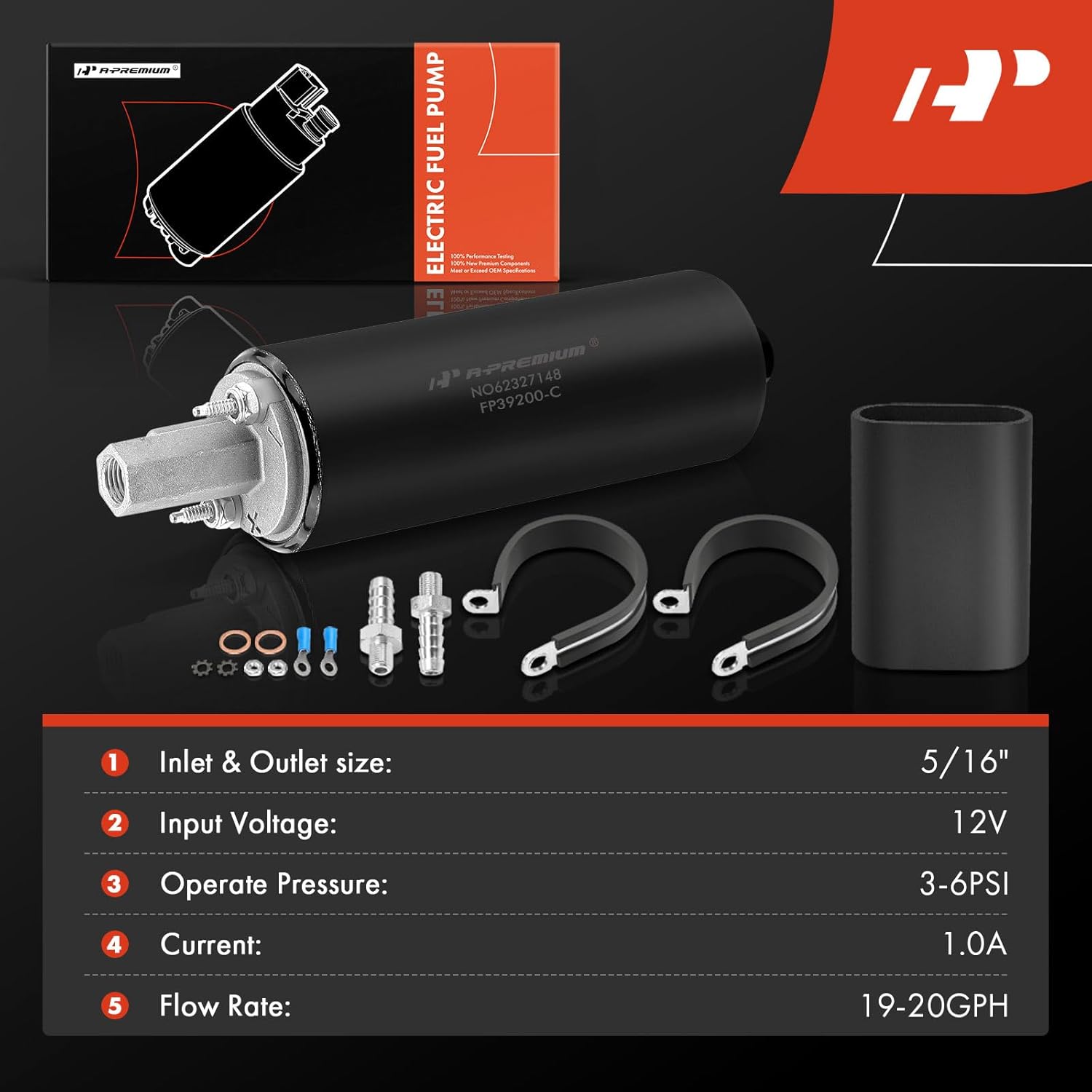 A-Premium Universal External Pump 255LPH High Pressure Inline Fuel Pump with Installation Kit - Image 2