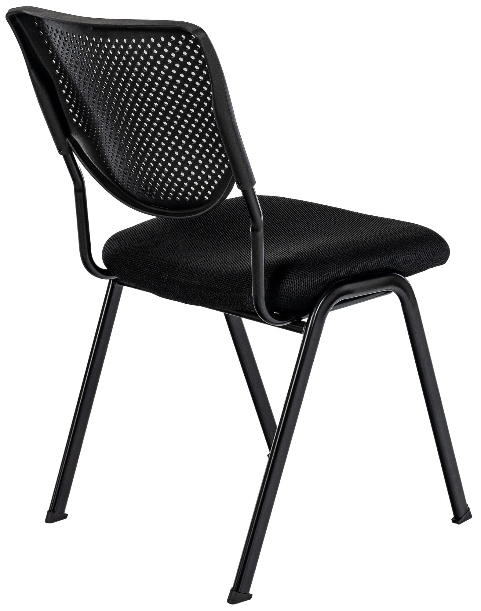 CLP Silla apilable Kaber I Silla tapizada con Funda de Tela y Respaldo I Silla de Conferencia apilable I Silla con Robusta Estructura metálica, Color:Negro/Negro