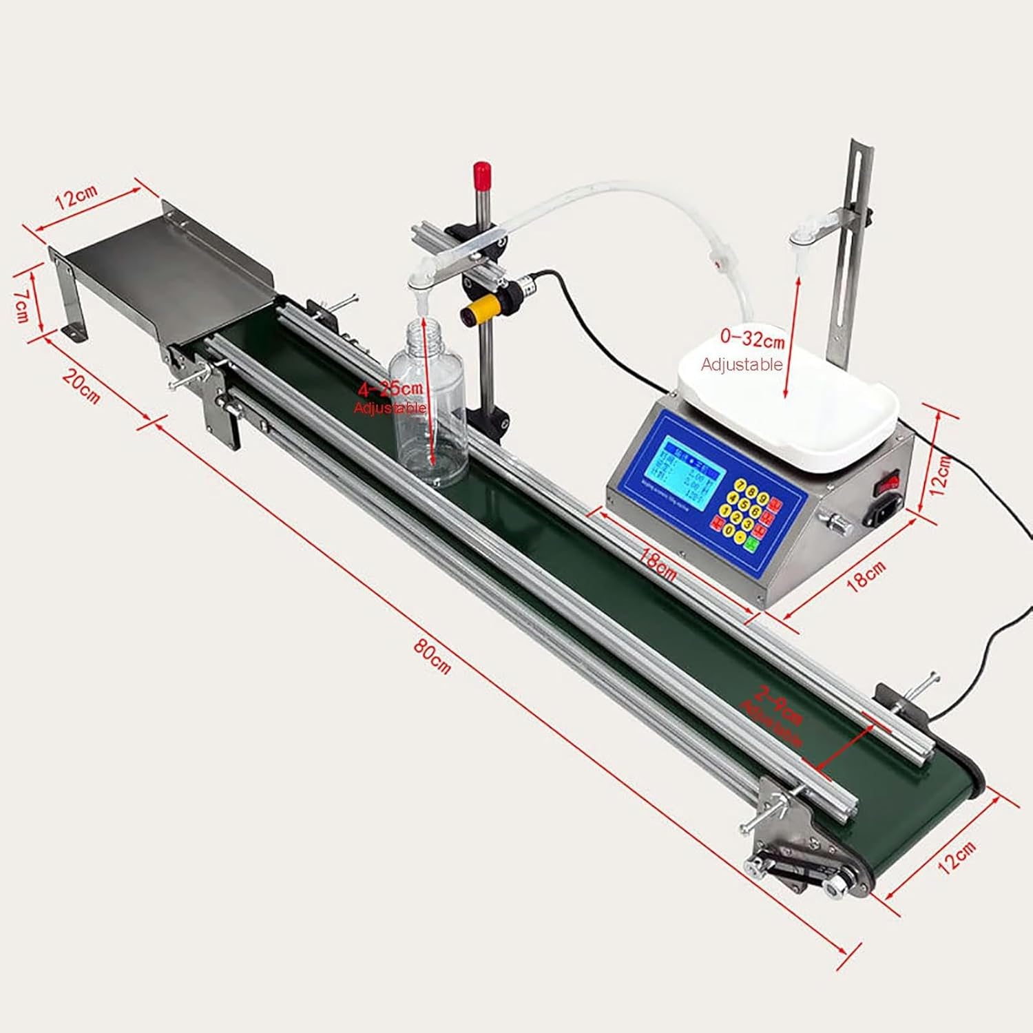 1 Head Thin Liquid Filling Machine, Intelligent Control Ports Diaphragm Pump, 3kg 3.2L/MIN for Juice Wine Detergent, Automatic Liquid Filler~/