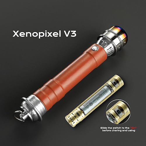 Miniatura 37 de DAMIENSABER Sable de luz de duelo con control de movimiento suave RGB3.0, 16 fuentes de sonido, sable de luz Luke con 16 RGB sólido e infinito