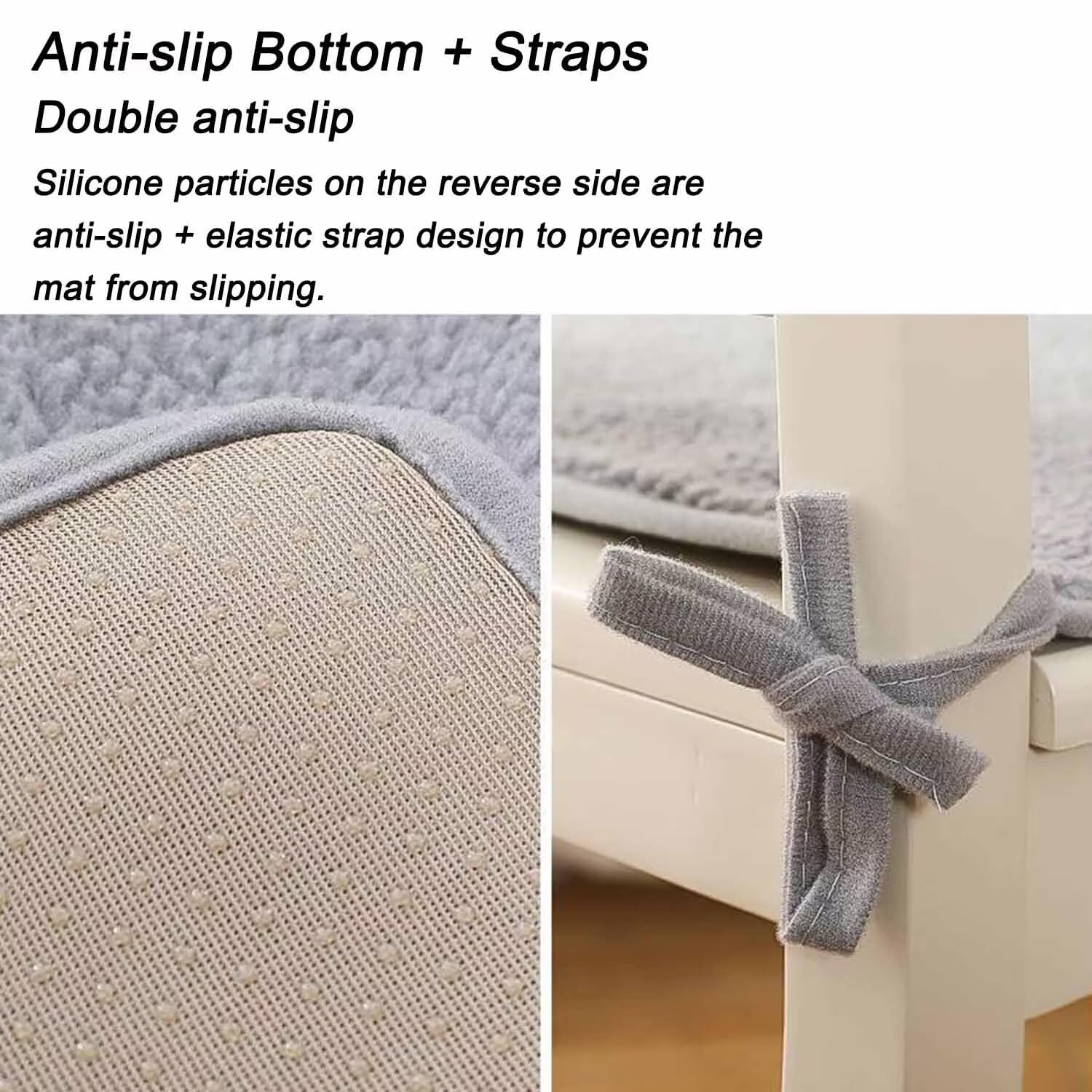 Set van 2 stoelkussens, 43 x 42 x 5 cm, schuim zitkussen met hoge dichtheid, comfortabel zitkussen voor binnen en buiten, stoelkussen, tuinstoel, balkonstoel, kussen, zitkussen voor eetkamer
