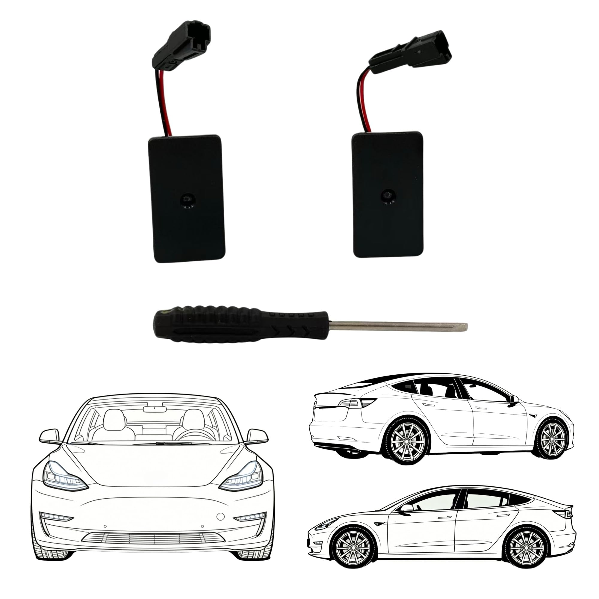 Tesla Logo Puddle Lights (Set of 4)
