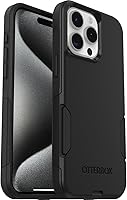 Vista 5 de OtterBox Funda para iPhone 15 Pro MAX (Only) Commuter Series, negra, delgada y resistente, apta para bolsillo, con protección de puerto