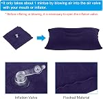 PATIKIL Inflatable Pillow, 2 Pack Squared Ultralight Camping Travel Pillow Desk Rest Neck Support for Hiking Backpacking Office, Dark Purple