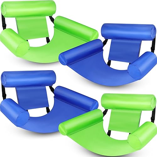 Paquete de 4 flotadores de piscina para adultos, hamaca inflable, silla de descanso para piscina, playa, fiesta, lago, verano