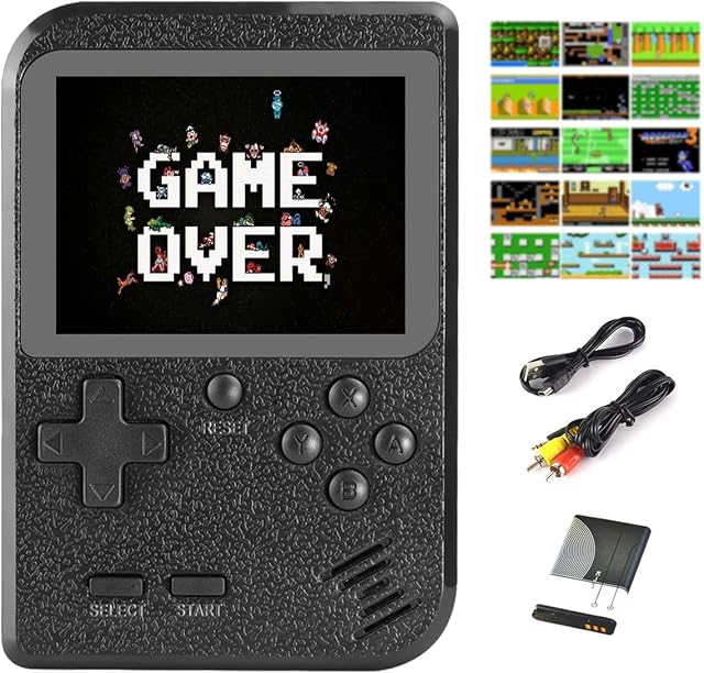 Handheld Retro Games Consoles with 400 8-bit NES Games, 2.8 Inch Screen, 800mAh Rechargeable Battery, TV AV Video Output for Kids Men Women, Ideal Christmas or Birthday Gift