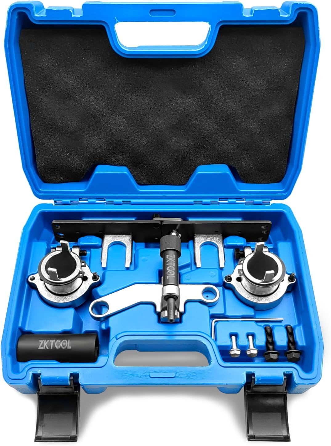ZKTOOL Engine Timing Tool kit Camshaft Aligning Locking Crankshaft Pulley Holding Tool for GM Onix/Tracker/Chevrolet 1.0 12V 3 cylinders 1.2 12V Ecotec，OEM CR490 CR490-A CR490-B CR490-C.