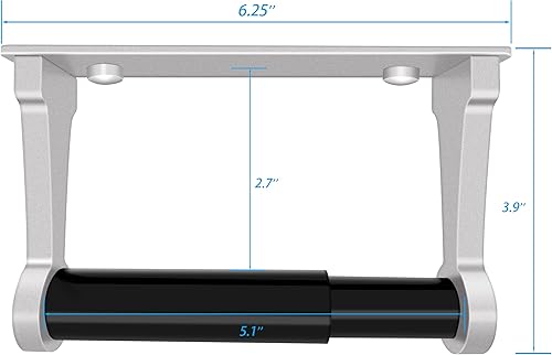 Miniatura 8 de D&Joy Portarrollos de papel higiénico para baño, soporte de papel higiénico negro mate con rodillo con resorte, soporte autoadhesivo de aluminio