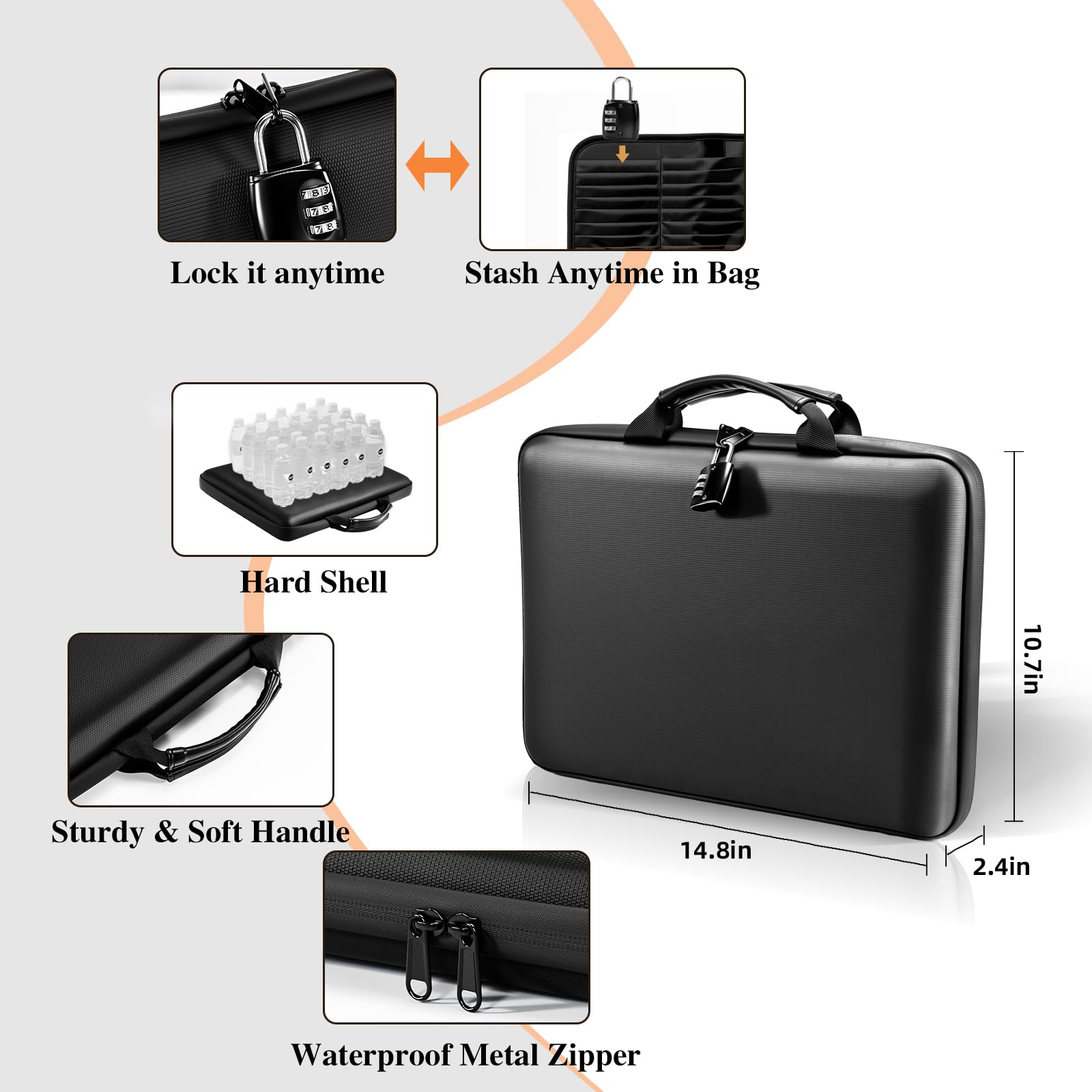 Fireproof Document Box File Organizer: Hard-Shell Case Fireproof Waterproof Box With - View #4