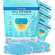 CHILL Self-Cooling Eye Mask for Puffy Under-Eyes, Dark Circles, Hyaluronic Acid Long-Lasting Disposable Cooling Eye Compress, Valentine's Day Gifts for Her, Spa and Self-Care Gifts for Women and Men