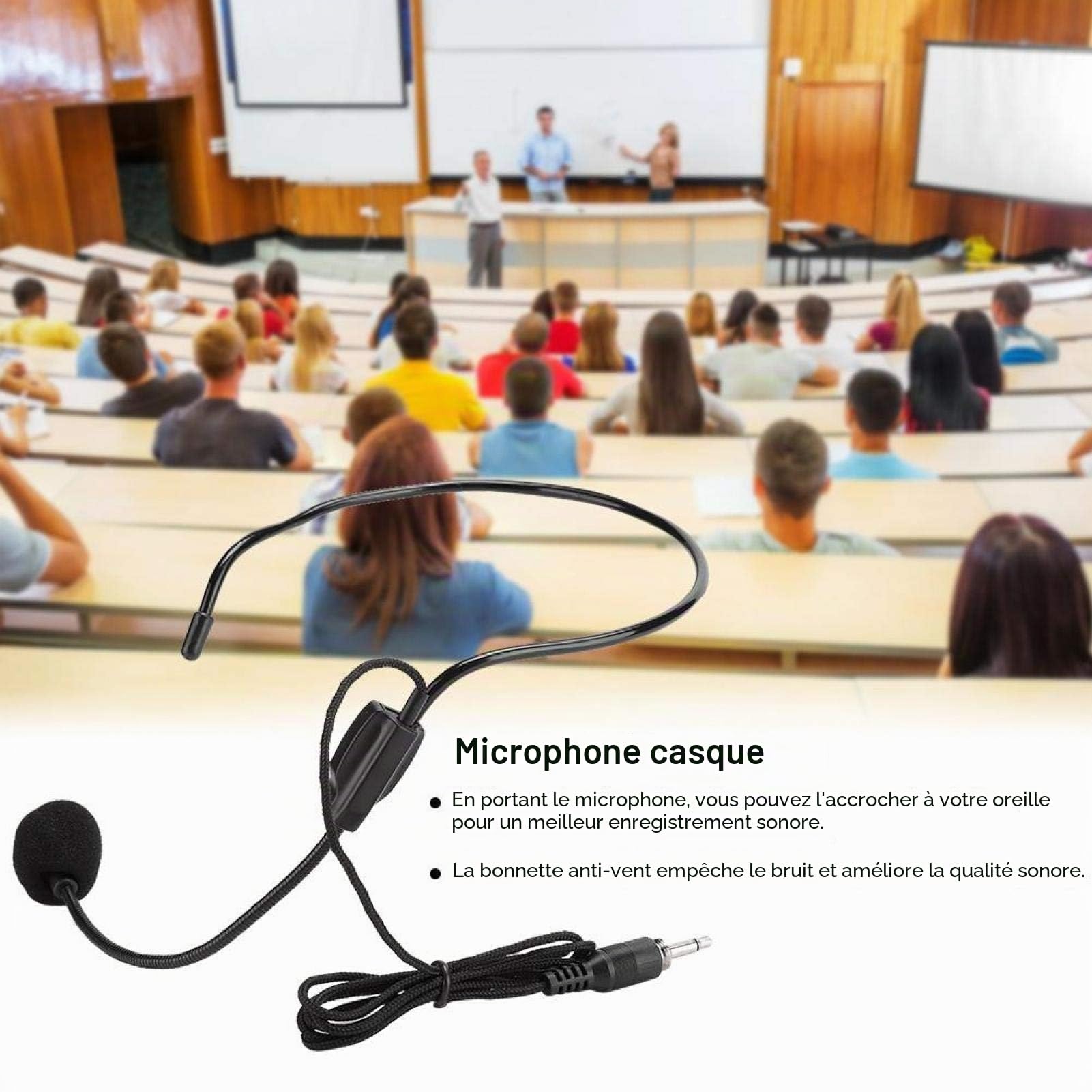 3 Pièces 3,5 mm Bouchon à vis Filaire Tête Condensateur Microphone Anti-Bruit Micro pour Guide D'achat Guide, Présentateurs