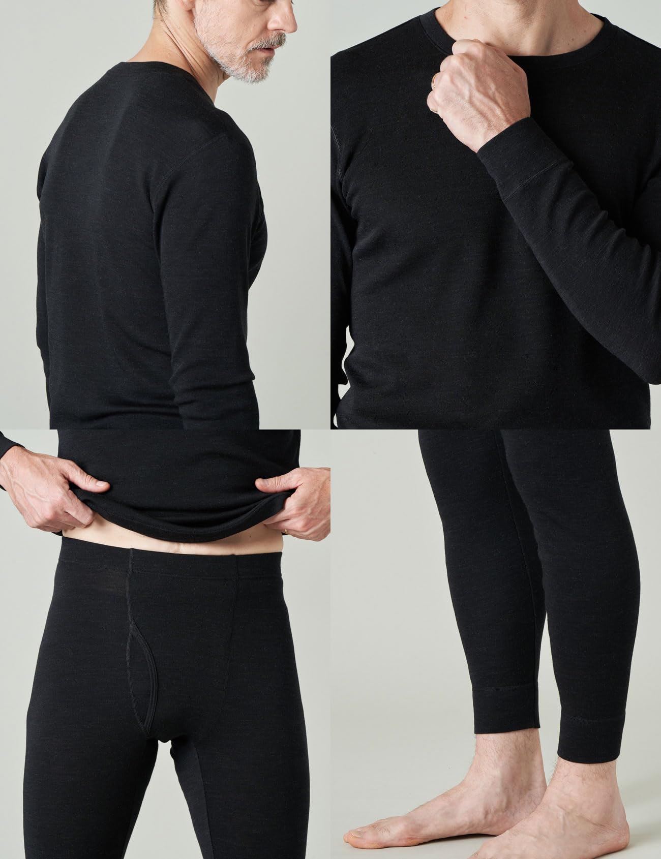 LAPASA 100% Lana Merino Completo Termico Uomo Peso Outdoor Hiking M31/M126 - Abbigliamento Intimo Caldo Pantaloni e Canotta Intimo Trekking Alpinismo Outdoor Calcio Running