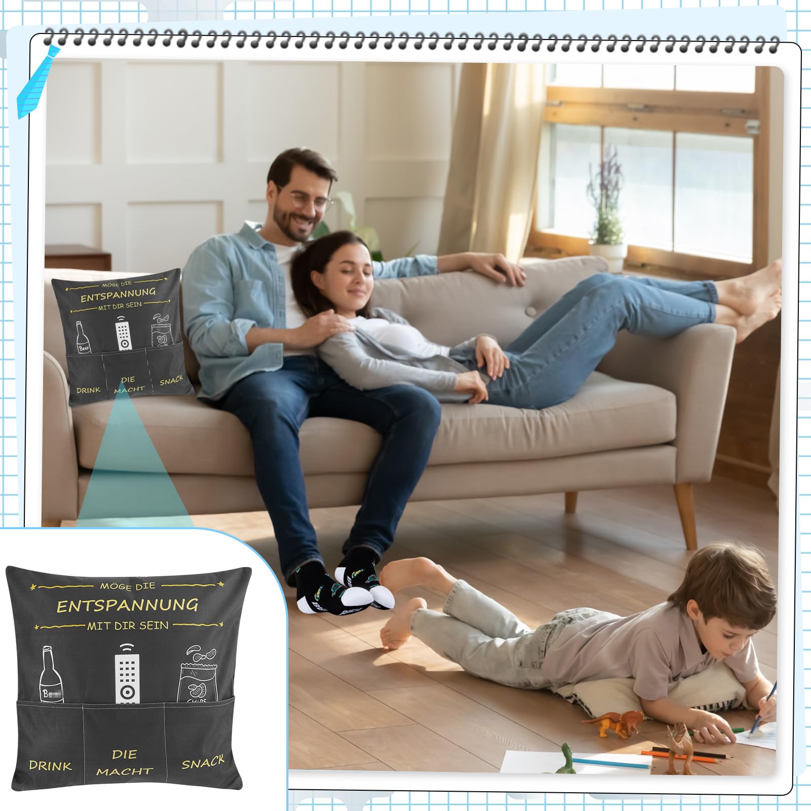 Namalu Set De 4 Regalos Para Hombre Papá Funda De Cojín De Almohada 45 X 45