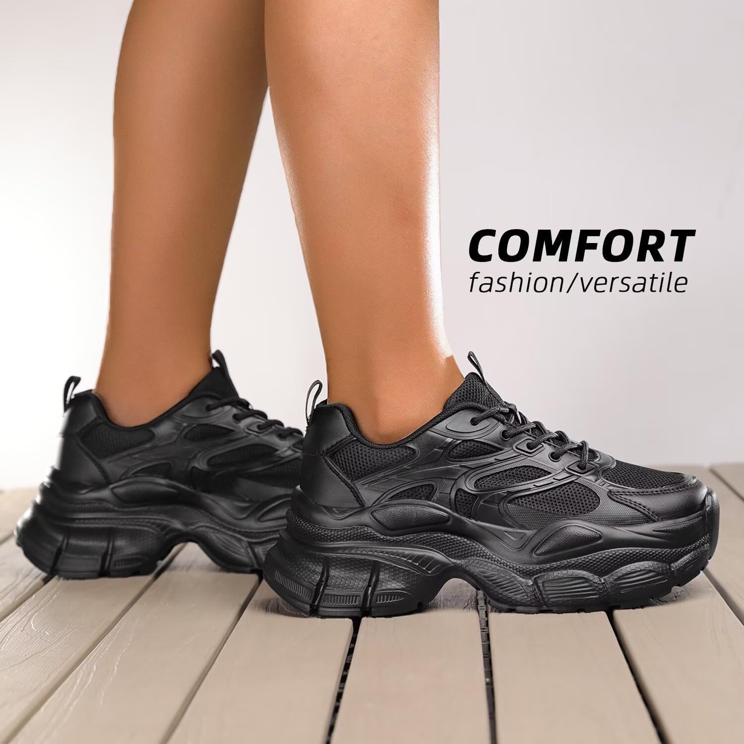 Kundork Womems Walking Shoes Running Tennis Fashion Sneakers Athletic Gym Workout Comfortable Breathable Lightweight - Image 2