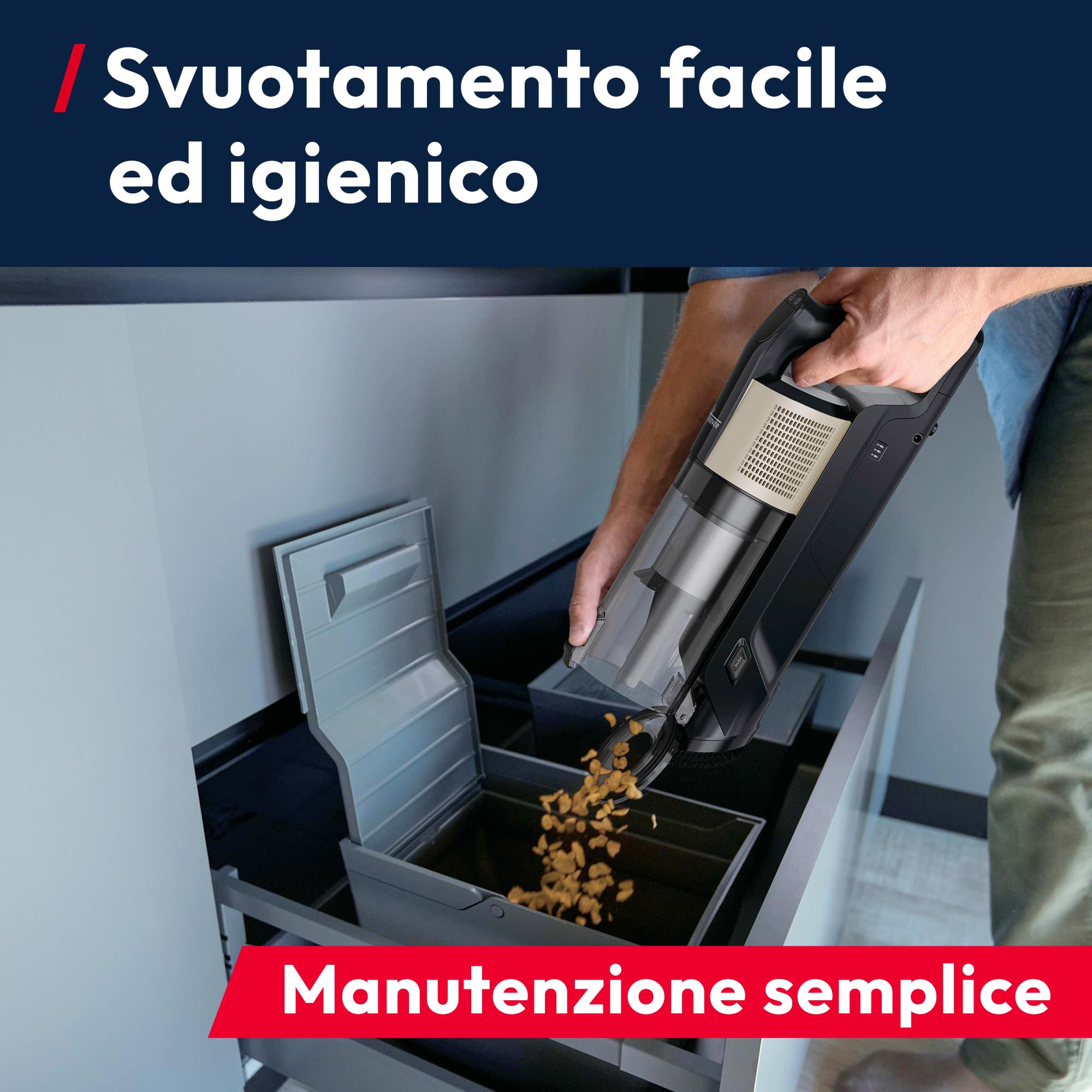 Hoover HF3 CORE Pet Flexi Aspirapolvere Senza Filo con tubo flessibile, fino a 110 AW, autonomia 60 minuti, Anti-Twist, spazzola All Floor a doppio bordo, QuickPark, Mini Turbo Spazzola [HF3CZ10PX]